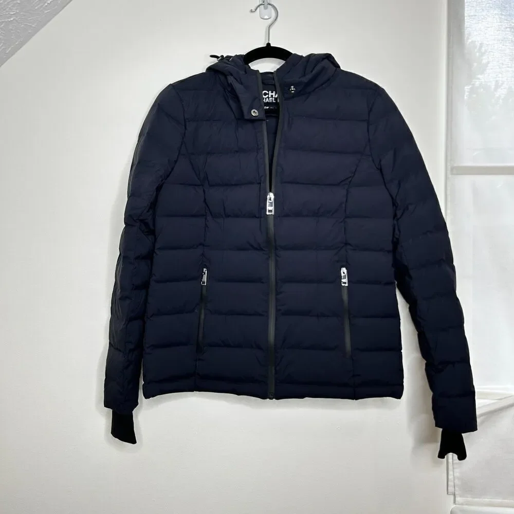 Michael Kors Navy Blue Premium Down Blend Puffer Coat Jacket Women's Size Small